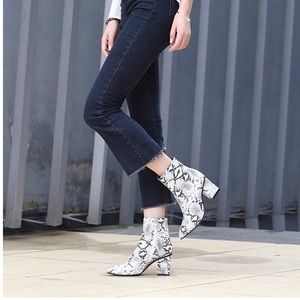 Snake skin booties